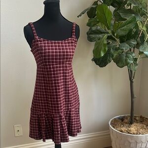 Hollister Red and Black Ruffled Mini Sundress